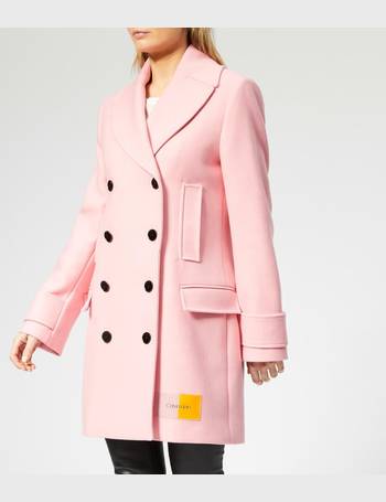 calvin klein pink wool coat