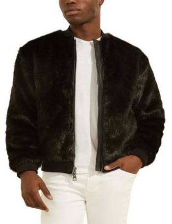 guess faux fur jacket mens