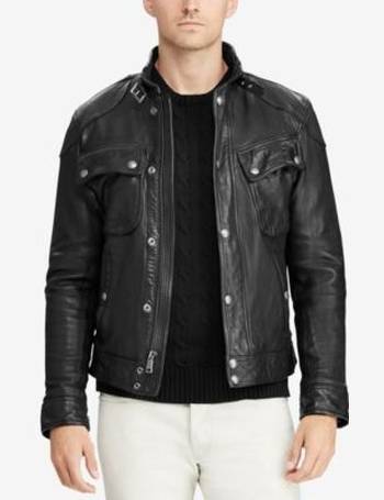 polo ralph lauren men's leather jacket