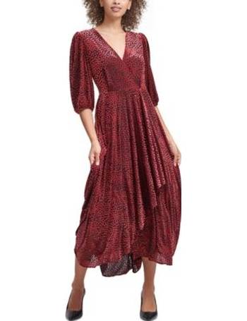 calvin klein velvet surplice maxi dress