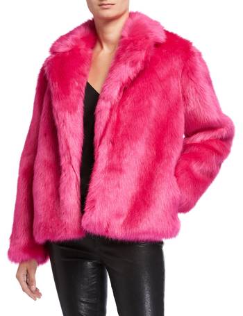 michael kors pink fur coat